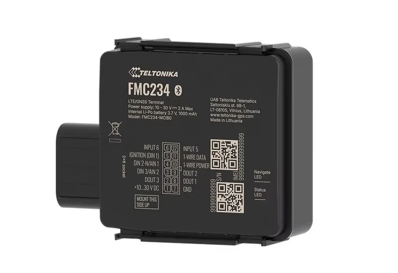 TELTONIKA TELEMATICS FMC234 – voděodolný lokátor 4G LTE Cat 1 s vysokokapacitní