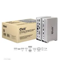Club3D Dokovací stanice USB-C 12v1, 1xDP, 2xHDMI, 1xVGA, 2xUSB-C, 4xUSB, 1xRJ45, 1x3.5mm, šedá