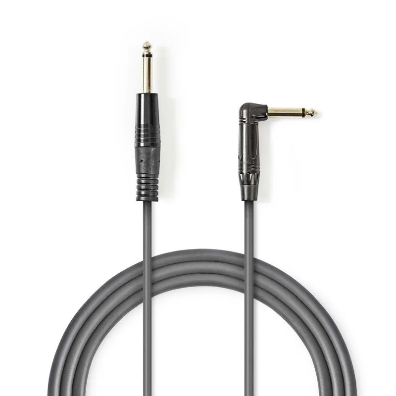 Nedis COTH23005GY50 - Nevyvážený Audiokabel | 6,35mm Zástrčka – 6,35mm Úhlová Zá