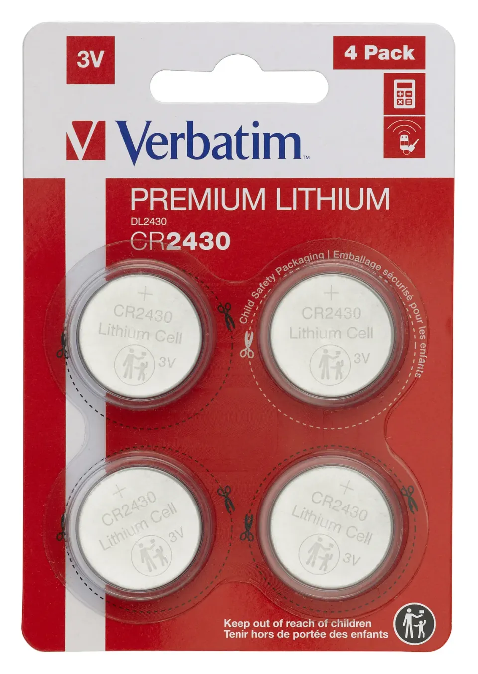 VERBATIM Lithium baterie CR2430 3V 4 Pack
