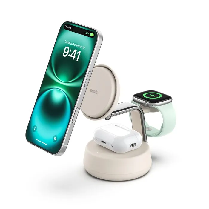 Belkin UltraCharge PRO Qi2 25W 3v1 Magnetická nabíječka pro iPhone/Apple Watch/A (WIZ040kqSD)
