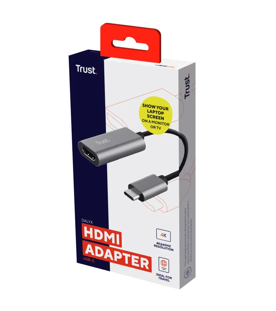 TRUST adaptér DALYX, USB-C na HDMI, 20cm