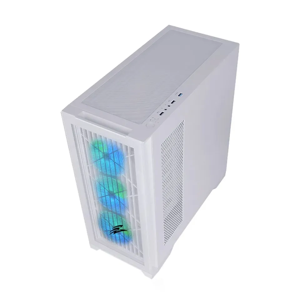 EVOLVEO Ptero Q2W+, Počítačová skříň 2x čelní panel - sklo /mřížka, 4x vent, cas