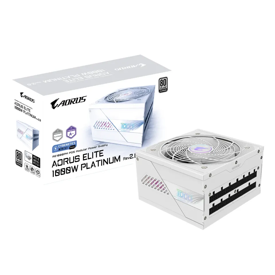 GIGABYTE AORUS ELITE P1000W ICE/1000W/ATX 3.1/80PLUS Platinum/Modular/Retail