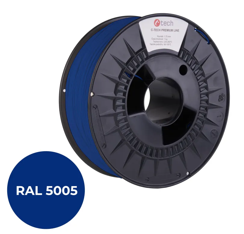 C-TECH tisková struna PREMIUM LINE ( filament ) , PLA, signální modrá, RAL5005,