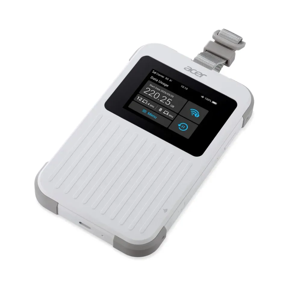 ACER Router Connect Enduro M6E,20GB SIMO,5G,LTE,2.4" touch display,Wifi,NFC,USB-C,2.4GHz,8000mAh,White