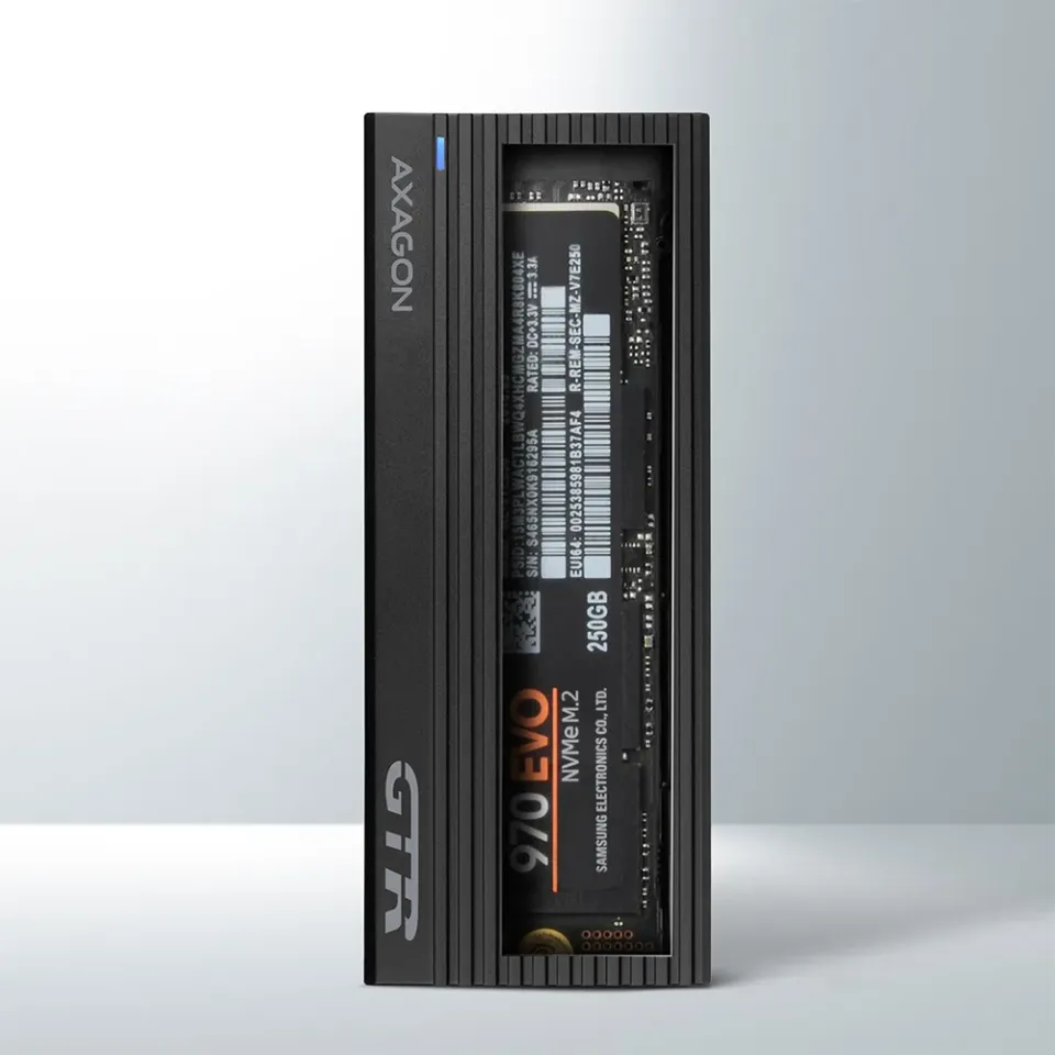 AXAGON EEM2-GTR, USB-C 3.2 Gen 2 - M.2 NVMe SSD kovový THIN RIB box