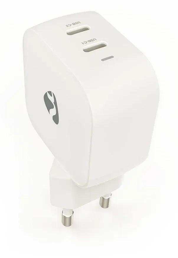 NEDIS síťová nabíječka/ 45 W/ PD 3.0/ rychlé nabíjení/ 2.25 / 3.0 A/ 2x USB-C/ bílá
