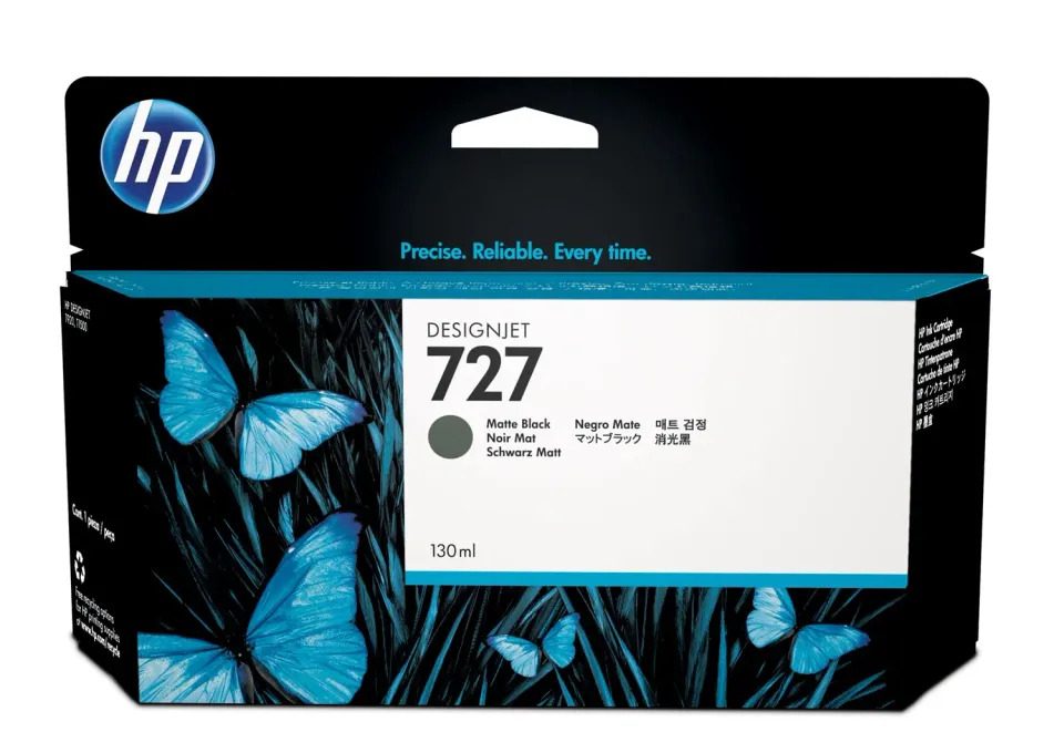 HP B3P22A náplň č.727 matná černá 130ml matte black (designjet T1500, T920, T2500)