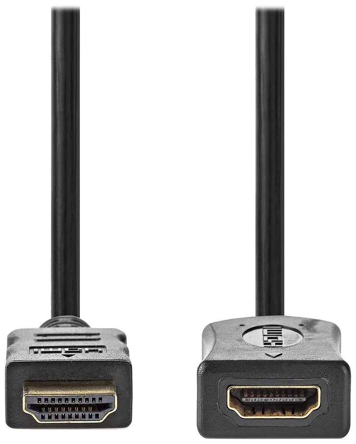 NEDIS prodlužovací High Speed HDMI 1.4 kabel s ethernetem/ 4K@60Hz/ zlacené konektory HDMI-HDMI/ černý/ bulk/ 1m