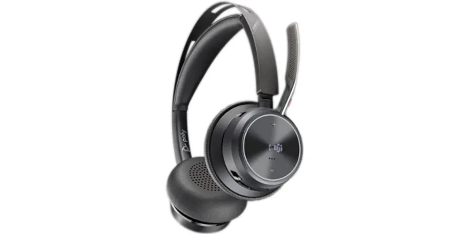 Poly Voyager Focus 2 MS Teams bezdrátová náhlavní souprava, USB-A/C adaptér, stereo