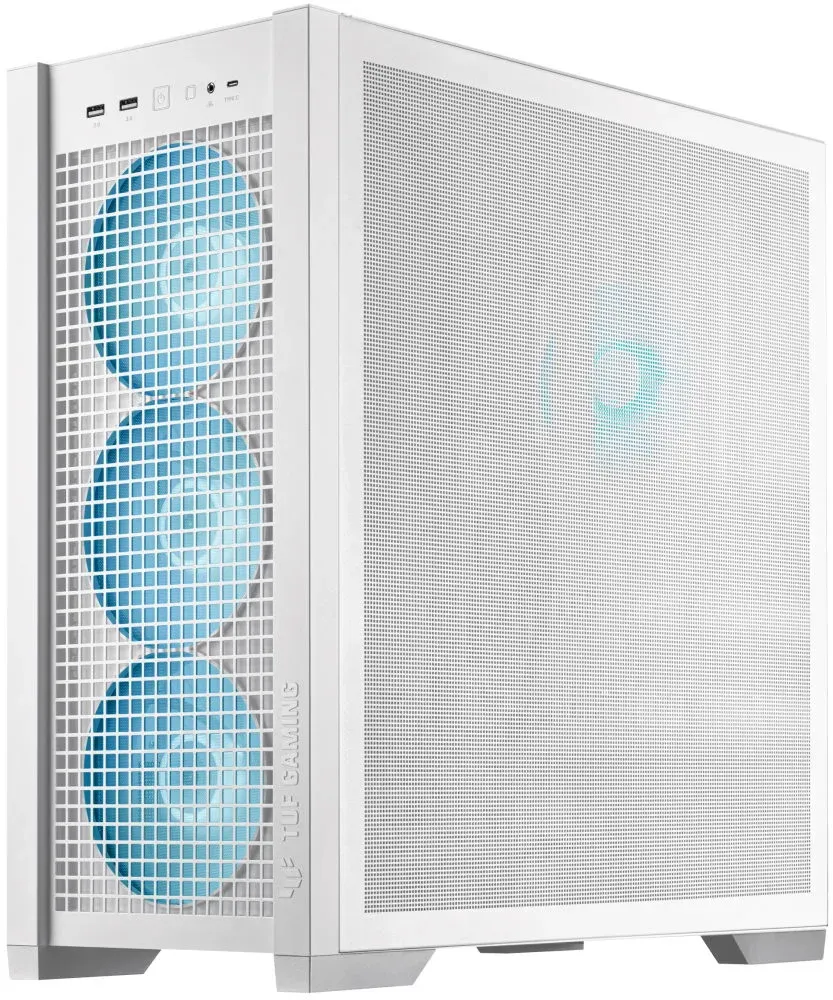 ASUS skříň TUF GAMING GT302 TG ARGB WHITE/ ATX / průhledná bočnice / 4x 140mm ARGB / bez zdroje / bílá