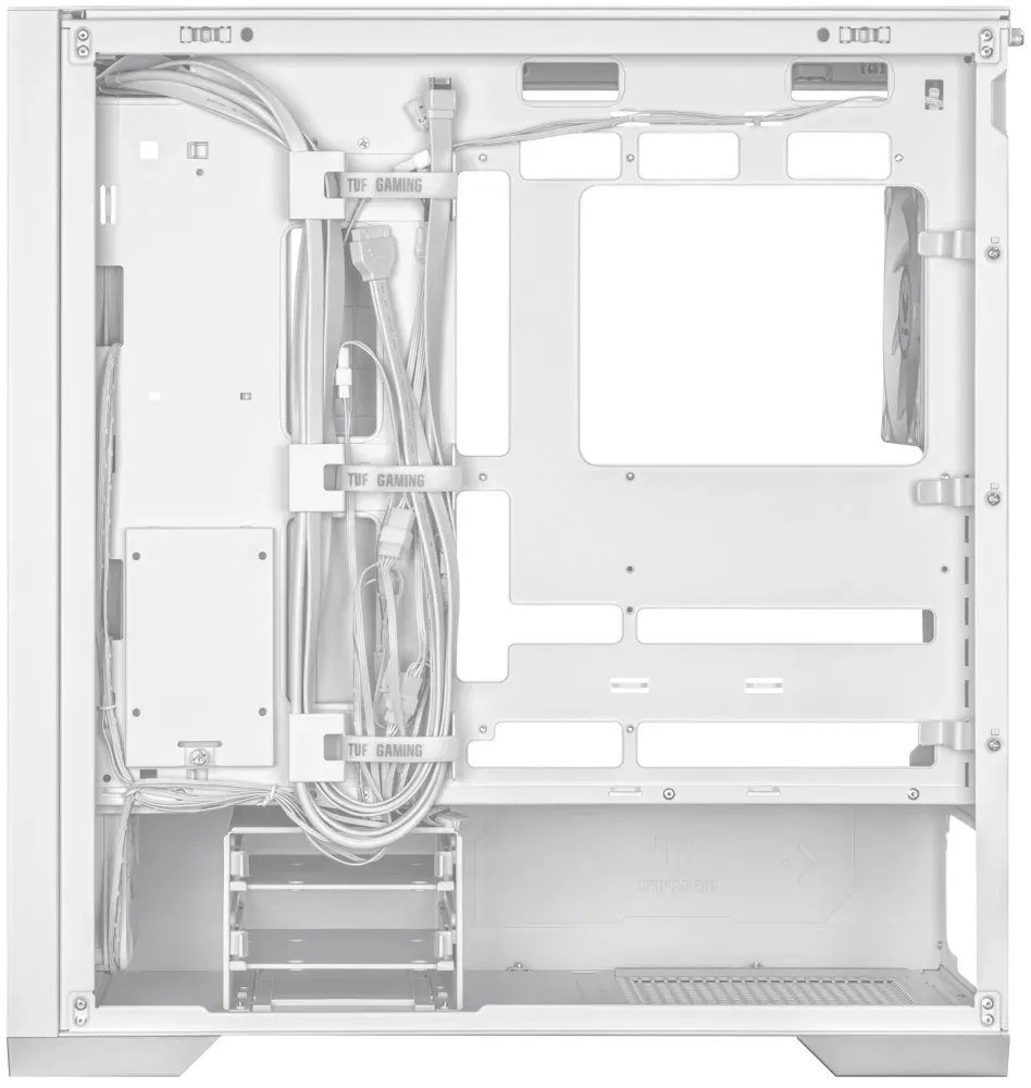 ASUS skříň TUF GAMING GT302 TG ARGB WHITE/ ATX / průhledná bočnice / 4x 140mm ARGB / bez zdroje / bílá