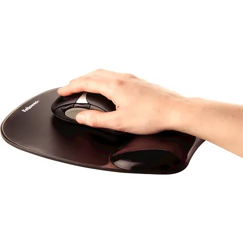 Fellowes podložka pod myš a zápěstí CRYSTAL gelová černá