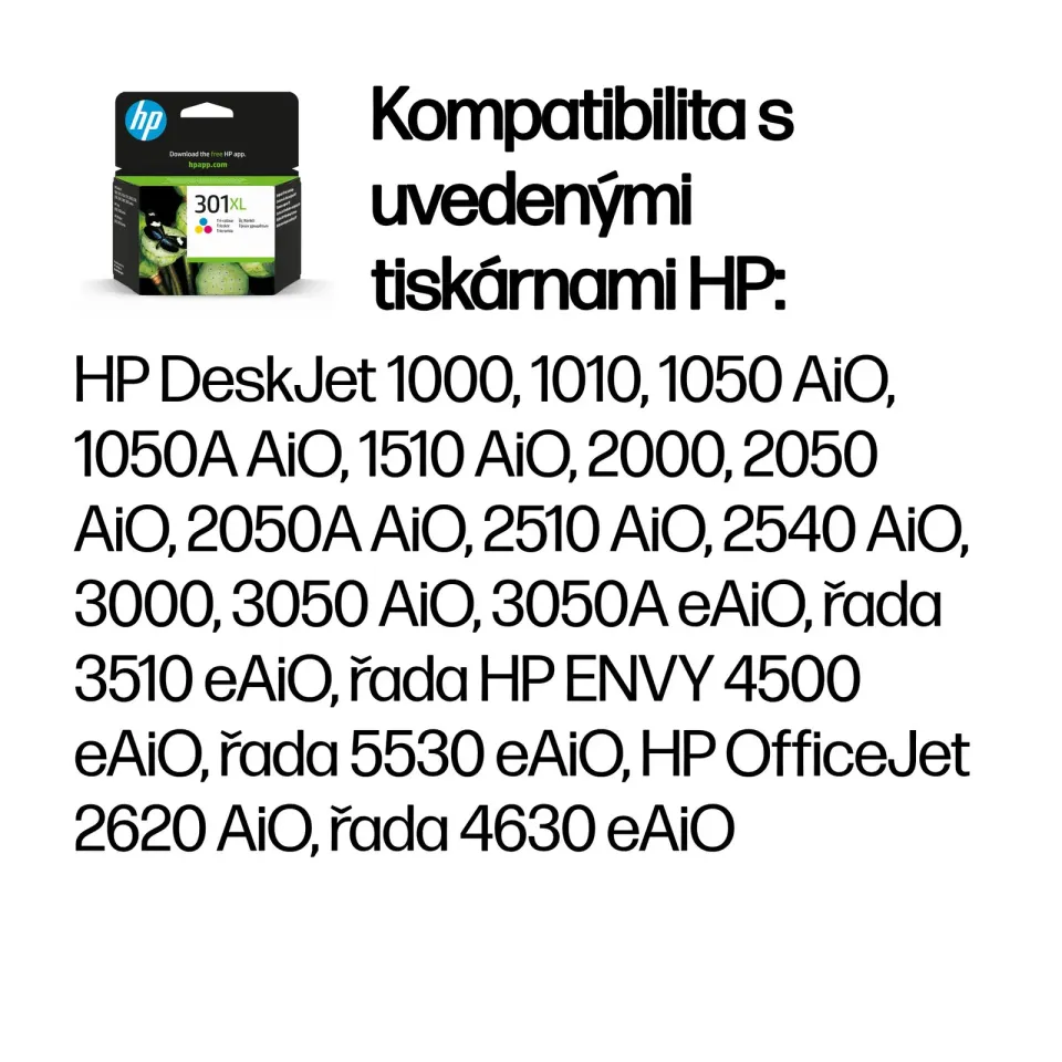 HP CH564EE originální náplň barevná č.301XL color, velká (300stran, pro Deskjet 1050, 1510, 2050, 2514, OJ2620)