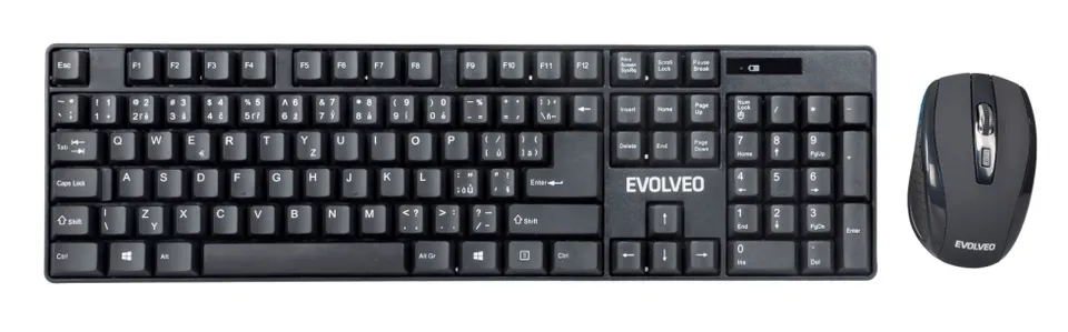 EVOLVEO WK-142, set bezdr. klávesnice a myši , 2,4GHz, USB