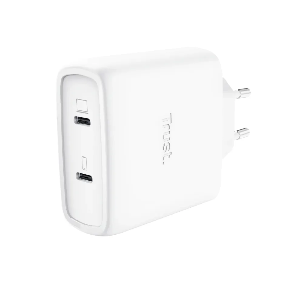 TRUST GaN Nabíječka MAXO 65W 2-Port, USB-C, bílá