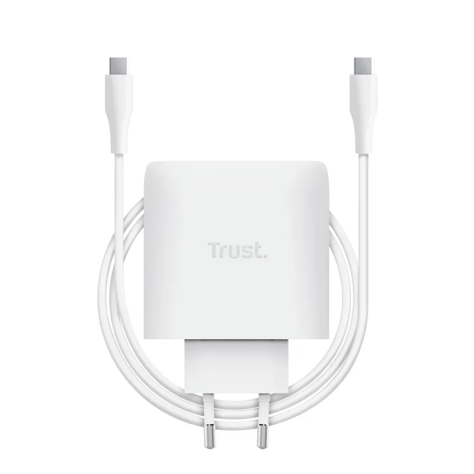 TRUST GaN Nabíječka MAXO 65W 2-Port, USB-C, bílá