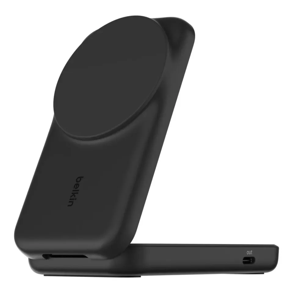 Belkin UltraCharge Qi2 25W 2v1 Magnetická skládací nabíječka pro iPhone/AirPods, (WIZ038kqBK)