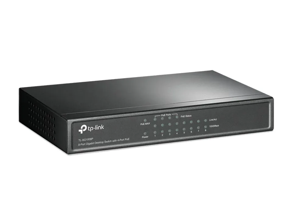 TP-Link TL-SG1008P 8xGB (4xPOE) 64W Desktop fanless Switch