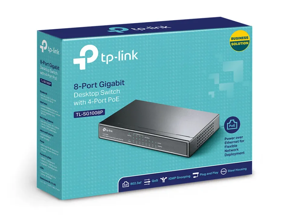 TP-Link TL-SG1008P 8xGB (4xPOE) 64W Desktop fanless Switch