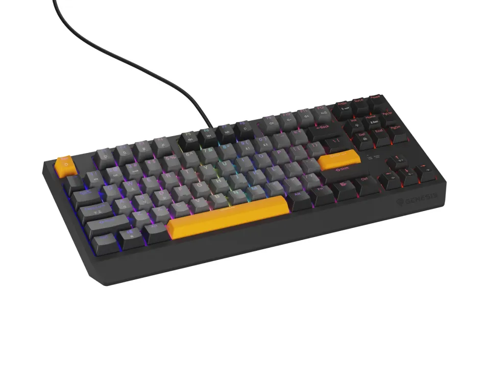 Genesis herní klávesnice THOR 230/TKL/RGB/Outemu Red/Drátová USB/US layout/Anchor Negative Šedá