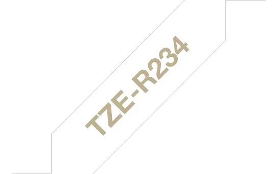 Brother - TZe-R234 bílá / zlatá (12mm, 4m, pruhovaná)