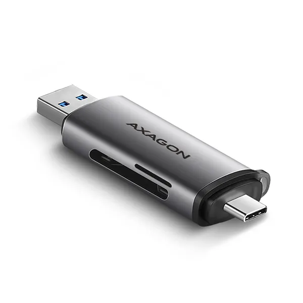 AXAGON CRE-SAC, USB3.2 Gen1 Type-C + Type-A externí čtečka karet SD/microSD, pod