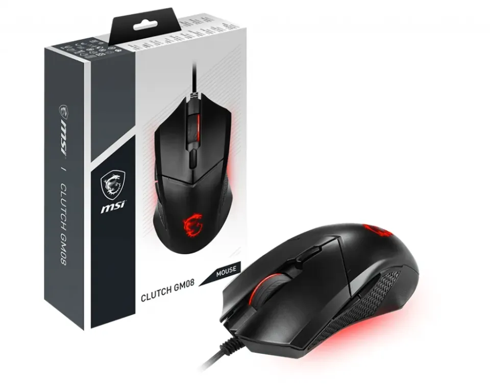 MSI herní myš CLUTCH GM08 Gaming/ 4.200 dpi/ 6 tlačítek/ USB