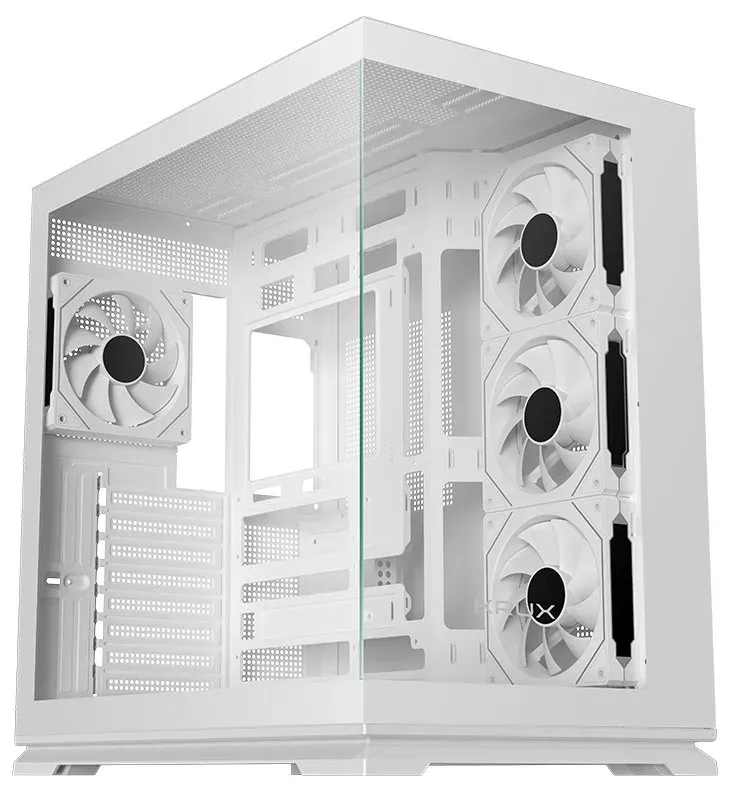 Krux skříň Atron ATX / 4x120 mm PWM ARGB fan / USB 2.0 / USB 3.0 / USB-C / panoramatická / bílá