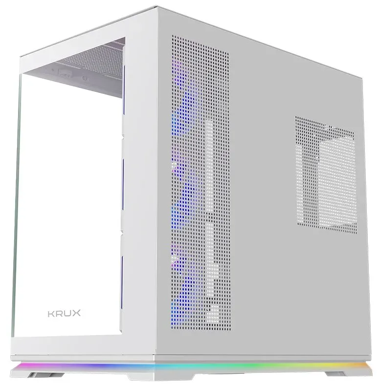 Krux skříň Atron ATX / 4x120 mm PWM ARGB fan / USB 2.0 / USB 3.0 / USB-C / panoramatická / bílá