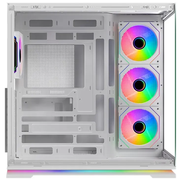 Krux skříň Atron ATX / 4x120 mm PWM ARGB fan / USB 2.0 / USB 3.0 / USB-C / panoramatická / bílá