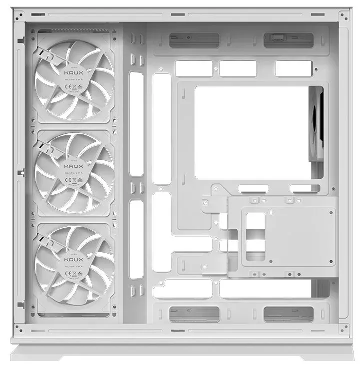 Krux skříň Atron ATX / 4x120 mm PWM ARGB fan / USB 2.0 / USB 3.0 / USB-C / panoramatická / bílá