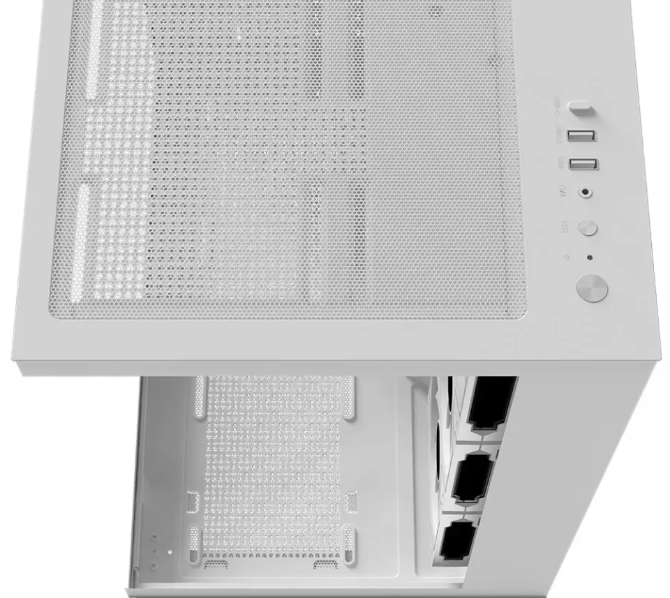 Krux skříň Atron ATX / 4x120 mm PWM ARGB fan / USB 2.0 / USB 3.0 / USB-C / panoramatická / bílá