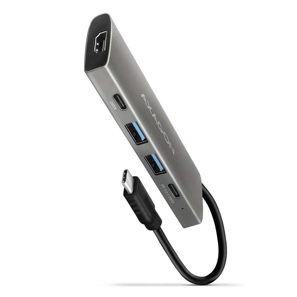 AXAGON HMC-5G21, USB 10Gb/s hub, porty 2x USB-A, 2x USB-C, HDMI 4k/30, PD 60W, k