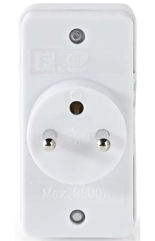 NEDIS síťový rozbočovač/ 2x zásuvka typu E (s kolíkem)/ 250 V AC 50/60 Hz/ 16 A/ 3500 W/ bílý