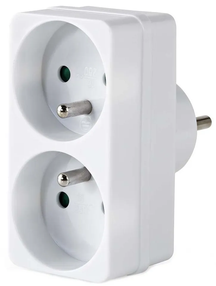 NEDIS síťový rozbočovač/ 2x zásuvka typu E (s kolíkem)/ 250 V AC 50/60 Hz/ 16 A/ 3500 W/ bílý