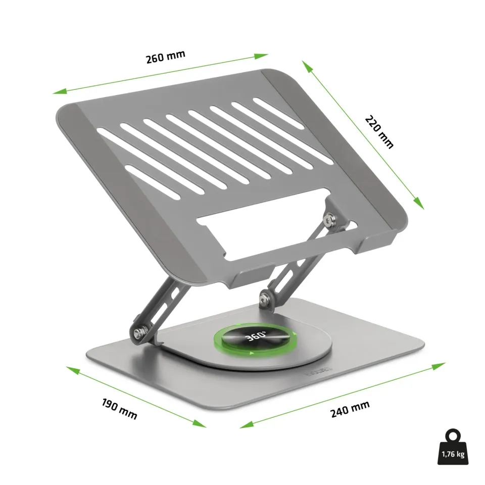 EVOLVEO CoolGuy, stojan pod notebook, 17", záruka 5 let, šedý