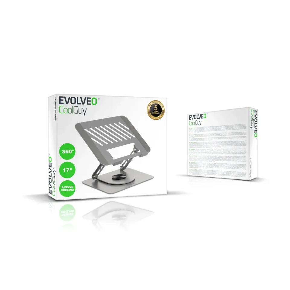 EVOLVEO CoolGuy, stojan pod notebook, 17", záruka 5 let, šedý