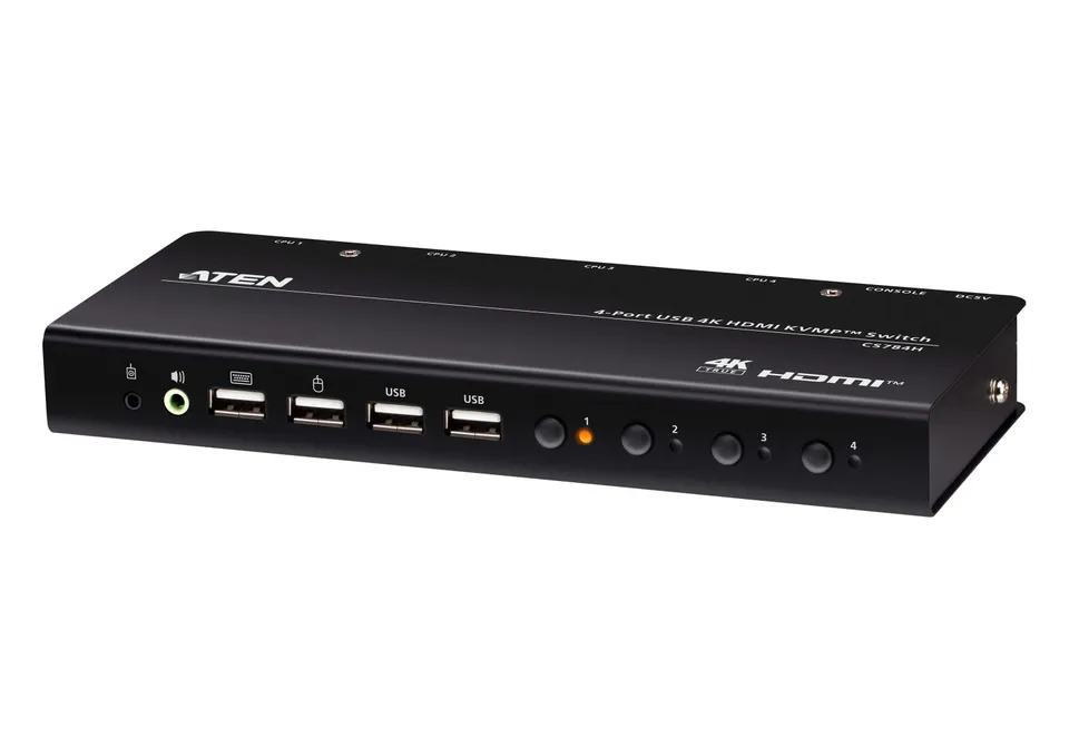 ATEN CS784H 4-portový USB 4K HDMI KVMP switch (kabely jsou součástí balení)