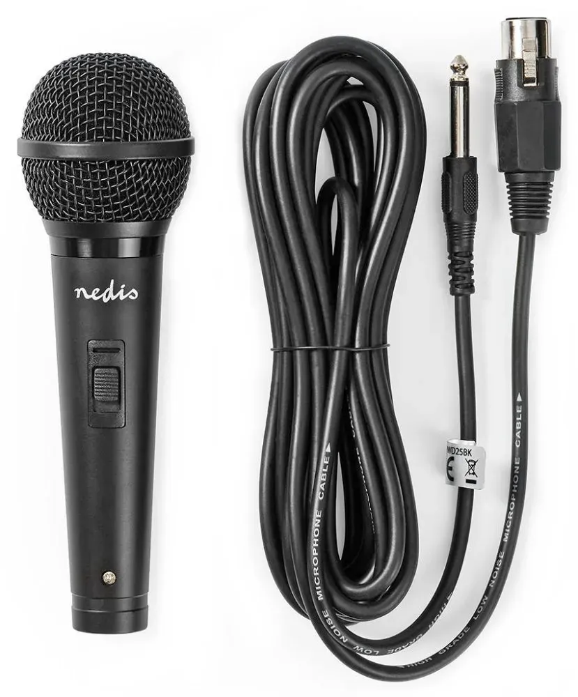 Nedis MPWD25BK - Kabelový Mikrofon | Citlivost: -72 dB +/- 3 dB | 85 Hz – 11 kHz