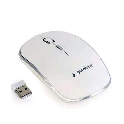 Gembird Myš MUSW-4B-01-W, bílá, bezdrátová, USB nano receiver