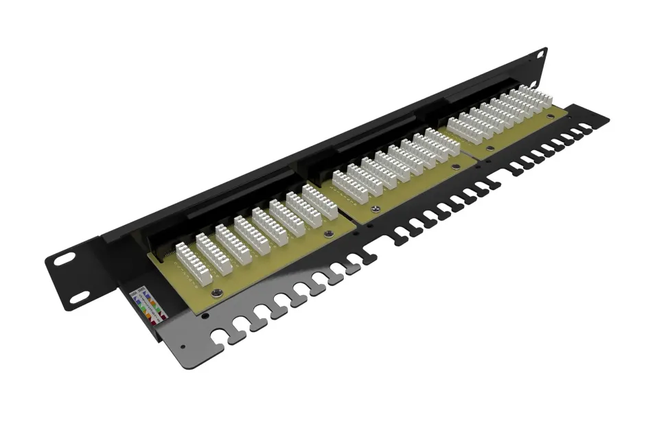 Solarix Patch panel 24 x RJ45 CAT6 UTP s vyvazovací lištou 1U SX24L-6-UTP-BK-N