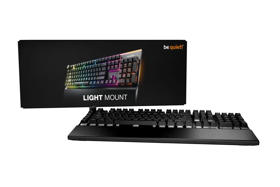 Be quiet! klávesnice LIGHT MOUNT Silent Tactile / tichá / ARGB i LED pásky / 5 funk. kláves / zřetelný stisk / US /černá