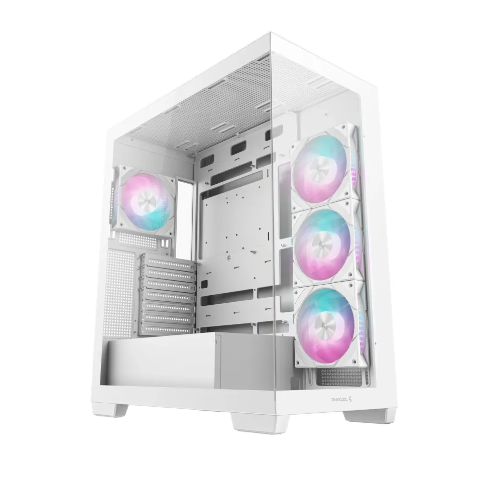 DEEPCOOL skříň CG580 4F / ATX / 4x120mm ARGB fans / 2xUSB 3.0 / panoramatická / tvrzené sklo / bílá