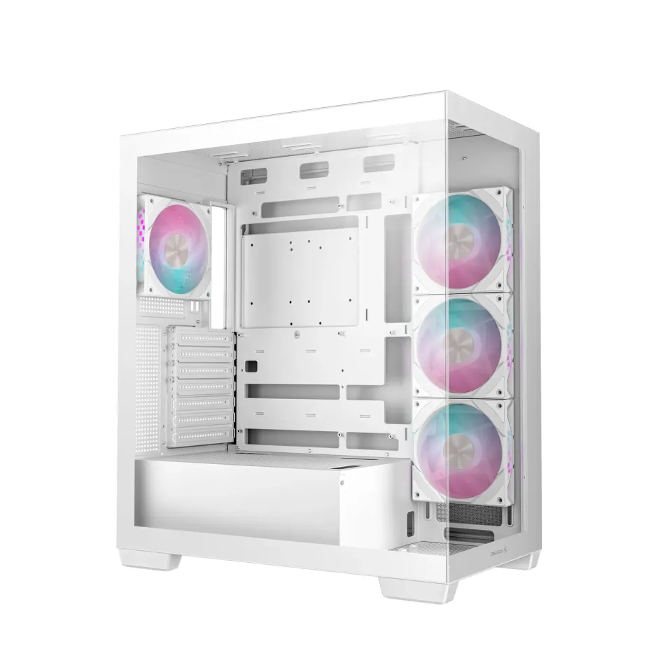 DEEPCOOL skříň CG580 4F / ATX / 4x120mm ARGB fans / 2xUSB 3.0 / panoramatická / tvrzené sklo / bílá