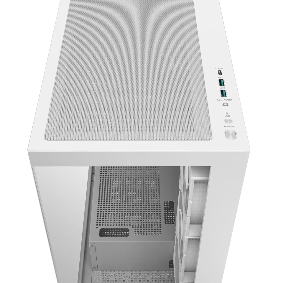 DEEPCOOL skříň CG580 4F / ATX / 4x120mm ARGB fans / 2xUSB 3.0 / panoramatická / tvrzené sklo / bílá