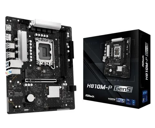 ASROCK H810M-P GEN5 (intel 1851, 2xDDR5, mATX, HDMI+DPort, WIFI)