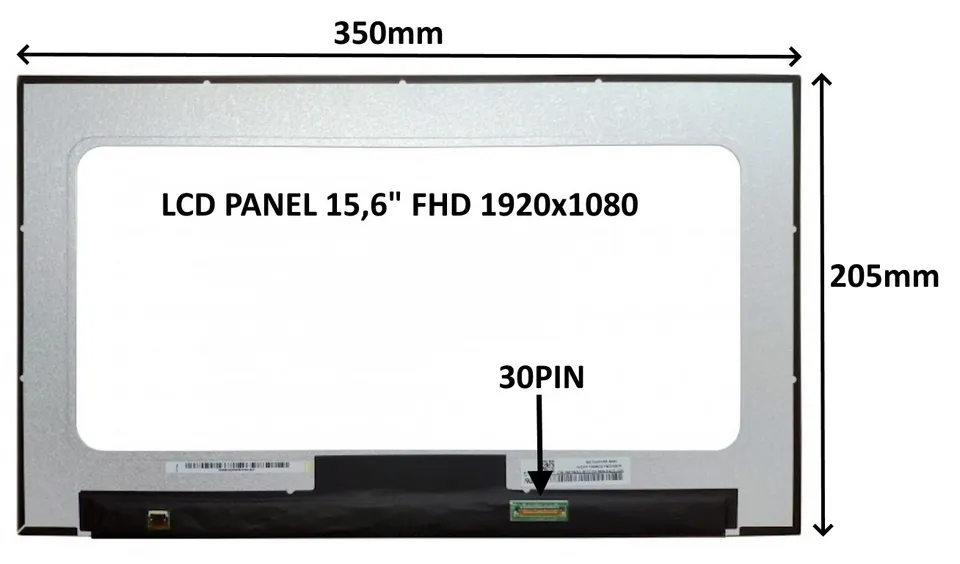 LCD PANEL 15,6" FHD 1920x1080 30PIN MATNÝ IPS / BEZ ÚCHYTŮ (77042505)
