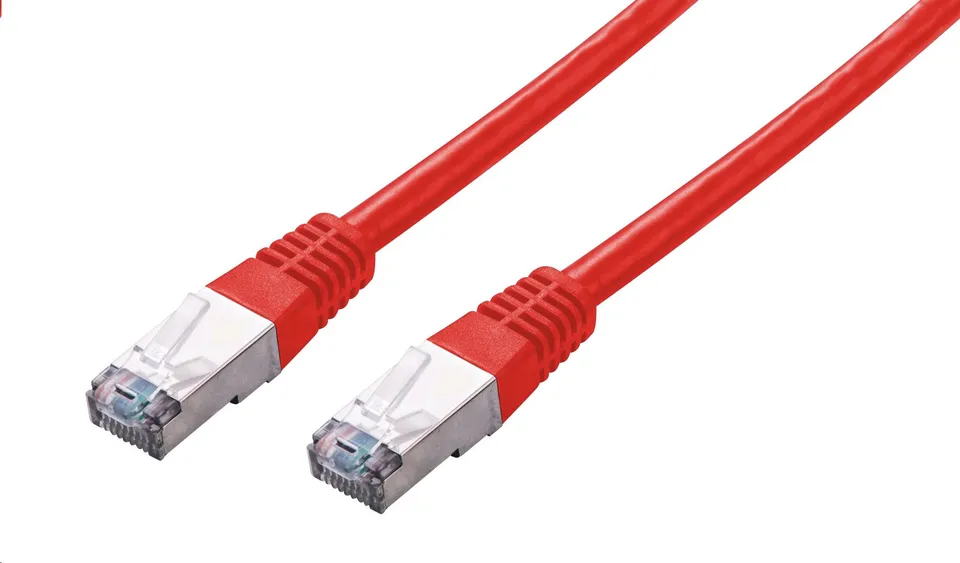 C-TECH Kabel patchcord Cat5e, FTP, červený, 0,25m